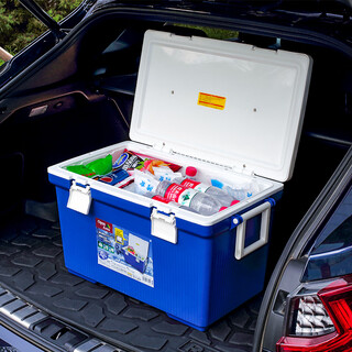 Iris cl-45 car insulated refrigerator outdoor home multifunctional cooling and heating box blue 45l free 10 ice packs