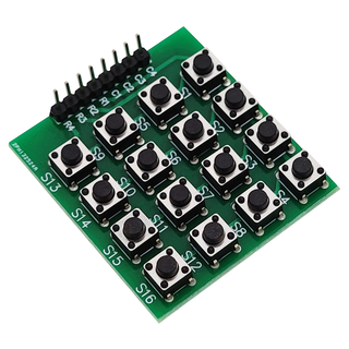 Throwing stones micro switch 4x4 matrix keyboard module 16-button development board/microcontroller external keyboard 2.54mm pin straight plug 4*4 matrix keyboard one