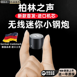 SR  德国柏林之声便携式无线蓝牙小音箱小钢炮迷你户外超长待机收款语音响播报车载大音量超重低音炮 灰色【便捷小巧-大音量-高续航】