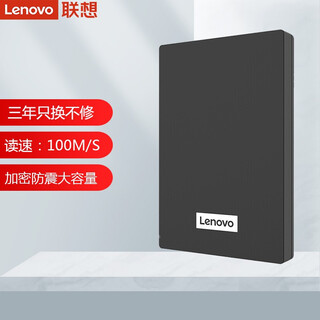 联想（Lenovo） 移动硬盘F308/F309 USB3.0高速可加密移动硬盘手机电脑通用硬盘 F308【3D防震】1TB经典黑 官方标配