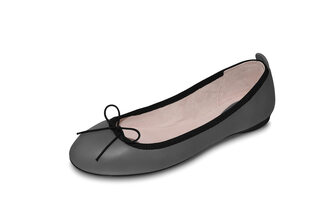 Bloch women's round toe ballet flats comfortable slip-on commuter shoes gray leather 6