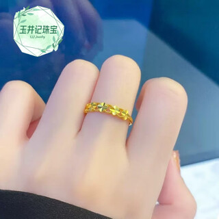 Yujingji fat donglai same style focus on quality four-leaf clover ring new gold women's model 999 gold opening adjustable 5 four-leaf clover ring