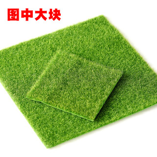 Oemg simulated lawn fake white hair artificial turf micro landscape decoration moss bonsai grassland diy landscaping material 30*30cm large lawn (2 pieces)