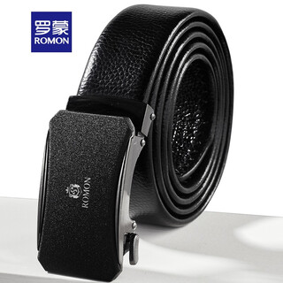 Luo meng business belt men's new casual versatile fashion belt simple automatic buckle belt black 120cm