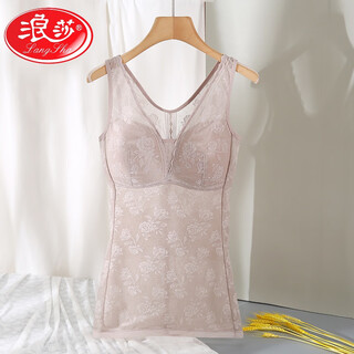Langsha upper body shapewear autumn and winter thin belly slimming corset belly controlling bra-free breathable vest champagne xl (suitable for 80bcd/85bc weight 110-125