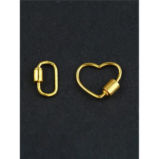Dl 1998 fat donglai same style 18k gold universal buckle heart-shaped solid connecting buckle pendant braided rope sweater chain necklace diy accessories oval buckle