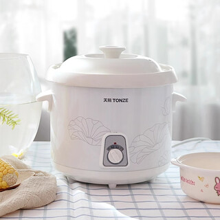 Tianji electric stew pot ceramic liner electric stew cup porridge pot porridge pot stewing soup pot electric casserole 1-2-3-4-5 household approximately 6 bowls recommended for 2-3 people capacity 2l