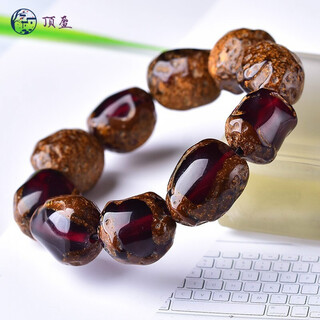 Dingying amber raw stone blood amber belt old leather bracelet men's and women's selected beeswax bracelet hand ornaments gifts for elders picture color