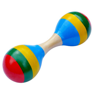 网童奇贝宝宝沙锤幼儿早教音乐打击乐器沙球儿童摇铃抓握追视追听训练教具 双头沙锤彩色