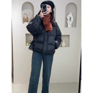 Yanlifen (yanlifen) down cotton coat women's 2025 winter new women's cotton coat jacket high-end clothes thickened bread coat cotton jacket black m (recommended 90-108jin jin equals 0.5 kg)