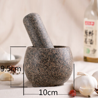 Medical stone mortar, garlic pounding jar, garlic press, garlic masher, grinding jar, old-fashioned pounding bowl, household pounding bowl, large mortar, large garlic pounding jar ()