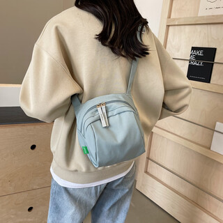 Cooldani work sundries sports and leisure mobile phone crossbody small bag women 2025 new lightweight shell bag canvas bag lake blue