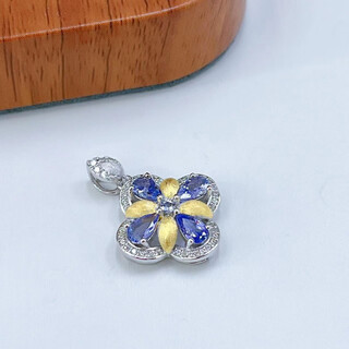 Yinli a new spring s925 silver-plated two-color inlaid tanzanite pendant for women without chain