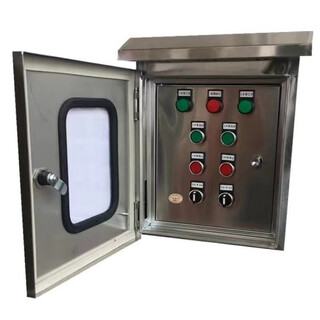 Stainless steel outdoor water pump control box, one for one use and one for backup, automatic water level, liquid level, sewage pump three-phase start and stop distribution box, 20 float distribution box, one control and two, chint 3 to 4 kilowatts