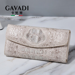 Gavadi himalayan white crocodile leather wallet women's long new korean style large capacity women's wallet genuine leather clutch himalayan white