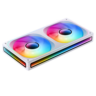 Jonsbo zb-240wr argb version white reverse blade 12cm*2 chassis fan (axis/four-sided integrated multilayer mirror light effect/2 conjoined/pwm male and female heads)