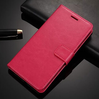 Hongweike oppoa55 mobile phone case pemm00 flip-top leather case wallet card case 5g version all-inclusive anti-fall silicone soft shell protective case for men and women classic leather case oppoa55 (5g) - red