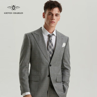 Gieves charles men's welsh plaid 130 wool high-end business casual suit slim fit welsh plaid 48