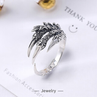 Core luxury dragon claw ring internet celebrity personalized custom hand jewelry ring men's trendy hip-hop ring trendy men's single ring