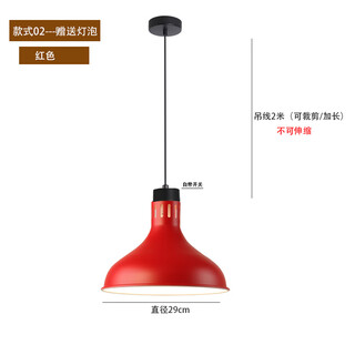 Qiermei retractable food insulation lamp hanging food heating lamp cafeteria barbecue lamp catering insulation lamp supermarket dry goods hanging wire-02 style/29cm bright red non-retractable