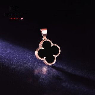 18k gold plated pendant single pendant simple rose gold color gold pendant silver necklace rose gold/black agate pendant (no chain)