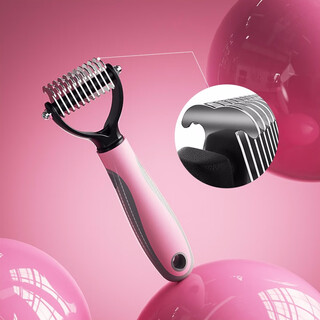Huayuan pet tools (hoopet) dog comb to remove floating hair, detangle comb, dog hair cleaner, dehairing knife, comb brush, pet cat comb, pink small size 11 teeth (long-haired cats, small dogs