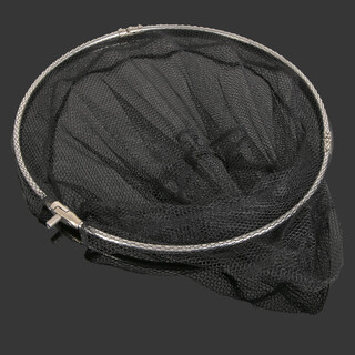 Diaolongwang stainless steel net rod, fishing net head, folding fish net bag, fishing gear net, fishing net accessories, net head, black fine eye, 35cm