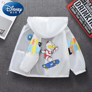 Disney (disney) children's sun protection clothing ultraman 2024 new baby boy summer breathable and cool thin jacket trendy light up white ultraman sun protection clothing 100