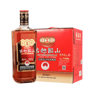 古越龙山 库藏金五年 半干型 绍兴黄酒 500ml*6瓶 整箱装 上海版
