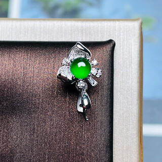 Pu lian 18k gold pendant buckle diy accessories jade buddha male clip buckle buckle guanyin leaf jade buckle diamond buckle k white oblique hole