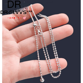 Fat donglai same style sterling silver diamond necklace for women 2mm imported technical italian chain 18k gold necklace explosion imported technical diamond chain - small platinum adjustable 50cm