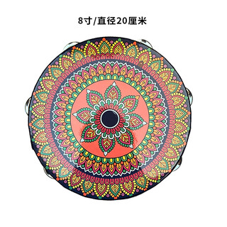Internet boy qibei tambourine dance props xinjiang uighur tambourine professional percussion instrument grade kindergarten children dunhuang hand drum portia 8 inches in diameter 20cm