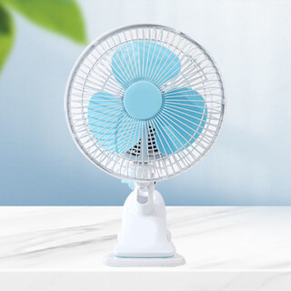 Shui yueming plug-in small clamp electric fan powerful college student dormitory bedside wall-mounted office desktop small fan desk fan quiet bass home desktop clamp fan office blue steel mesh (comes with 1.3 meter wire) standable, hangable, clampable multi-function shaking head fan