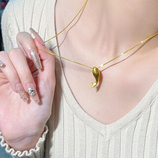 Holy glass comes ashore koi lucky thing small goldfish necklace for women 18k gold light luxury niche college entrance examination graduation gift for girlfriend small goldfish + box chain