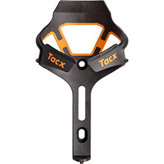Tacx carbon fiber bicycle water bottle cage, lightweight minimalist design, matte orange, strong clamping, 22g ultra-light