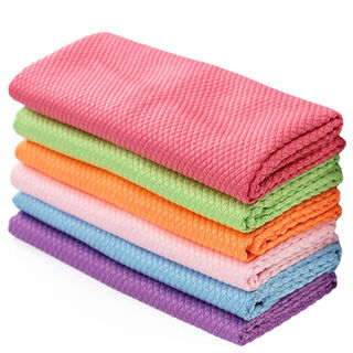 Carole fish scale rag thickened and enlarged rag kitchen large dishwashing handkerchief glass scouring pad cleaning cloth hotel dishwashing 4 pieces 50*40cm