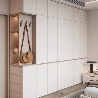 Bunny whole house customized bedroom walk-in closet wardrobe bedroom one door to top overall home decoration light luxury furniture whole house customized (solid wood core)