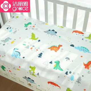 Jialiya baby changing pad waterproof and washable summer breathable large size menstrual aunt pure cotton extra large sheet dinosaur (1 pack) 80x100cm