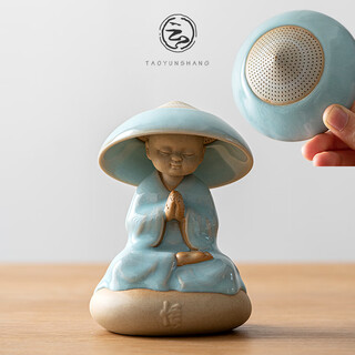 Tao yunshang ceramics ru kiln open piece little monk tea filter tea strainer tea filter household tea accessories creative tea ceremony ornaments ru kiln open piece enlightenment little monk tea strainer