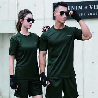 Itatoyes men's olive green training suit summer fitness suit quick-drying short-sleeved camouflage t-shirt quality jun training olive green fitness suit with embroidered logo (single top) 175/88