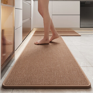 Qiqijia kitchen floor mat absorbs water and oil, non-slip and wear-resistant foot mat, long no-wash wipeable carpet and stain-resistant mat 45*180cm