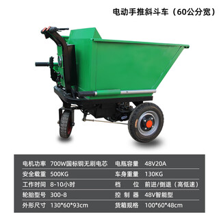 Renjuyi trolley pulling cargo construction site electric ash bucket truck construction brick pulling tool truck agricultural handling tricycle overturned bucket truck electric hand push inclined bucket truck (60 cm wide)