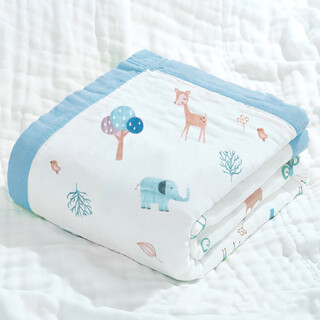 Yiquan pei baby gauze bath towel cotton towel baby bath newborn special quilt wrap single newborn children super soft six-layer wide edge/115*150cm animal park buy one
