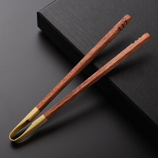 Jinge ebony solid wood tea clips, kung fu tea sets, tea ceremony spare parts, family tea cup clips, tweezers, cup washing tea clips, rosewood copper head tea clips