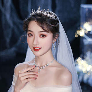 Dingjing crown birthday wedding crown certificate proposal veil bridal wedding dress ceremony internet celebrity super fairy style headwear model crown + veil
