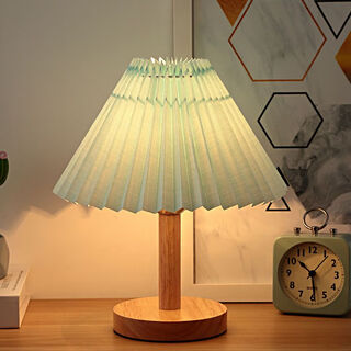 Yaotian creative table lamp nordic ins style warm korean bedside pleated table lamp b&b decoration bedroom night light lily light blue usb7 watt+led+three colors