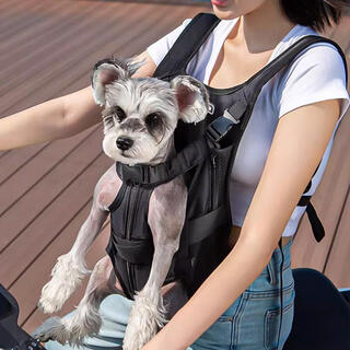 拓扑狗狗摩托车骑行背包狗用宠物自行车带狗外出便携双肩胸前背狗 2.0黑色升级款前后可背M[建议体