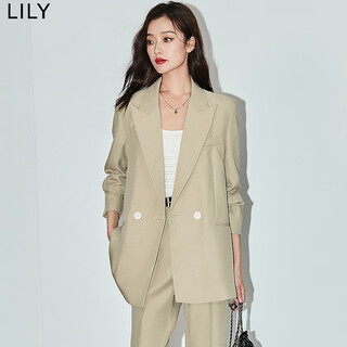 Lily song qian's same style autumn new women's style high-end commuting design simple suit jacket 322 gray green s