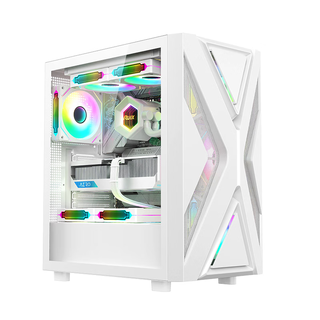 Sumtax thor desktop computer chassis main chassis supports atx motherboard/supports 360 water cooling/tempered glass side penetration/8 fan positions/wide body thickened hardware thor-white supports atx motherboard/360 water cooling