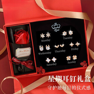 Dijing weekly earrings 2025 new birthday gift for girlfriend and wife earrings 925 silver needle earrings with high-end temperament